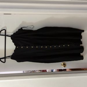 City Chic Scalloped Edge Black Midi Sundress